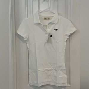HOLLISTER NWT white polo shirt women’s size M